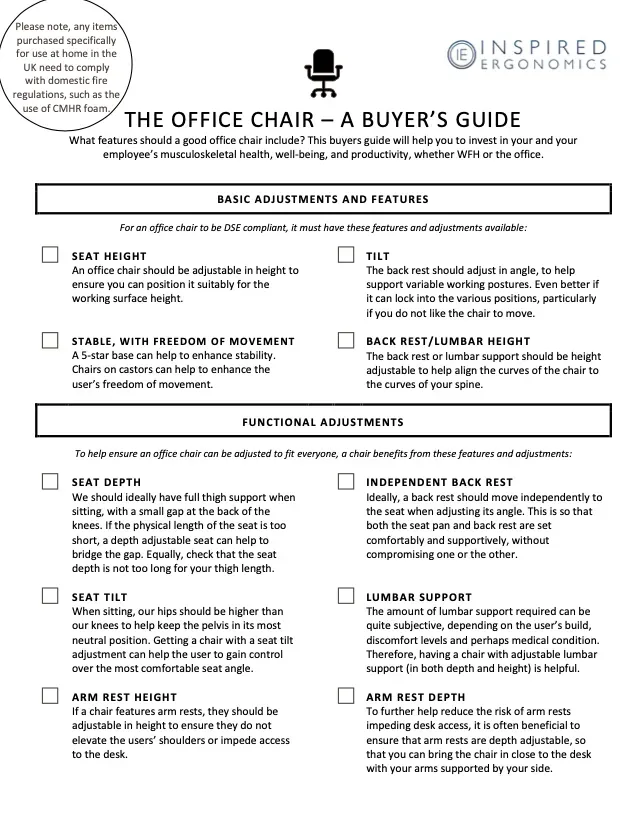 ergonomic chair guide